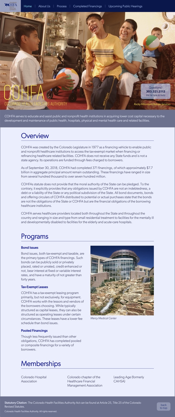 COHFA's home page