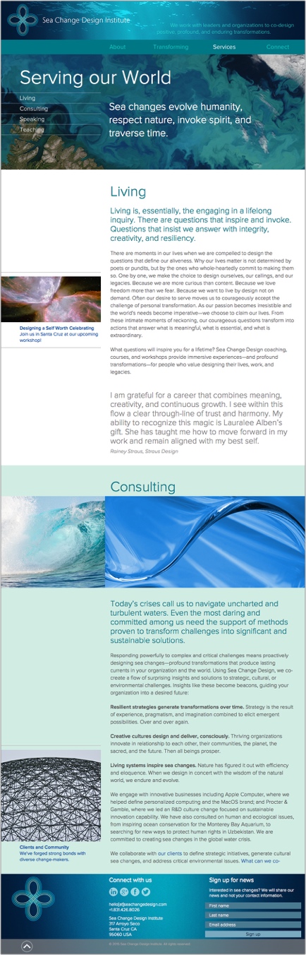 Sea Change Design Institute interior page